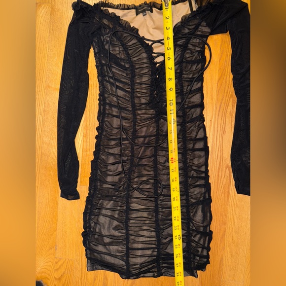 Majorelle Jardin Darling Ruched Black Dress- size Small - Picture 8 of 8